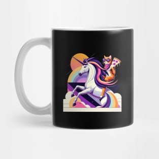 Pizza Unicorn Cat Lover, Love Eating Pizza Mug